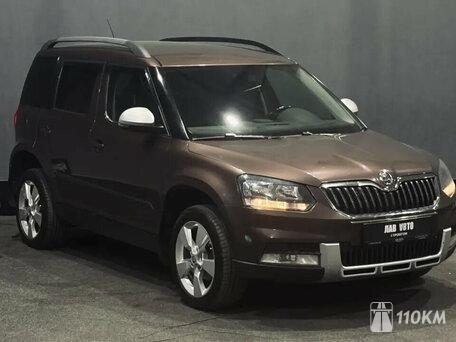 Skoda, Yeti, 1800, 152, бензин, внедорожник, робот, полный привод, среднее состояние, левый, коричневый, 1 299 000 ₽